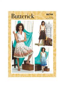 Butterick Pattern 6744 Misses' Pleated or Flared Skirts