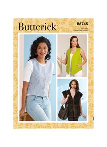 Butterick Pattern 6745 Misses' Vests in Five Styles