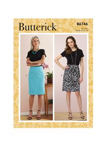 Butterick Pattern 6746 Misses' Straight Skirts and Belt