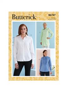Butterick Pattern 6747 Misses' Button-Down Collared Shirts