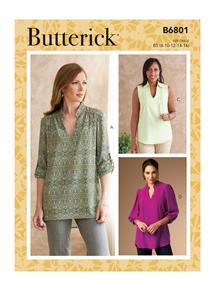 Butterick Pattern 6801 Misses' & Women's Tucked Or Gathered Top