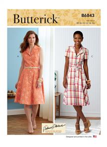 Butterick Pattern 6843 Misses' Shirtdresses & Sash