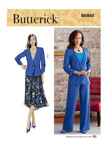 Butterick Pattern 6860 Misses' and Women's Jacket, Skirt and Pants