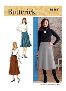 Butterick Pattern 6866 Misses' Skirt and Sash
