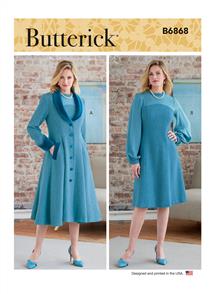 Butterick Pattern 6868 Misses' and Women's Coat and Dress