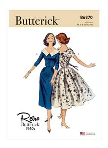 Butterick Pattern 6870 Misses' Dress and Belt