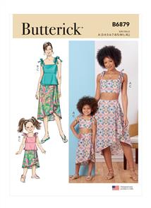 Butterick Pattern 6879 Children's and Misses' Tops and Skirt
