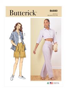 Butterick Pattern 6880 Misses' Shirts, Pants and Shorts