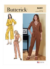 Butterick Pattern 6881 Misses' Jumpsuit, Sash and Belt