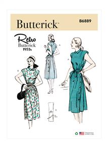 Butterick Pattern 6889 Misses' Side-Buttoning Dress