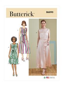 Butterick Pattern 6890 Misses' Dress, Jumpsuit and Sash