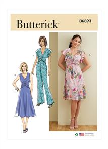 Butterick Pattern 6893 Misses' Dress and Jumpsuit