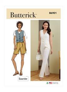 Butterick Pattern 6901 Misses' Vest, Pants and Shorts