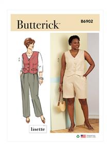 Butterick Pattern 6902 Women's Vest, Pants and Shorts