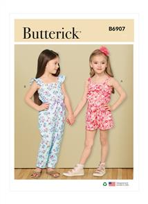 Butterick Pattern 6907 Children's Romper, Jumpsuit and Sash