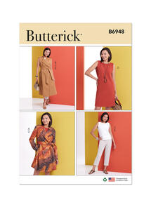 Butterick Misses' Jacket and Vest with Belt, Top, Dress and Pant