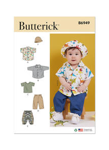 Butterick Babies' Shirts, T-Shirt, Pants and Hat