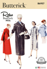 Butterick Sewing Pattern 1950s Misses' Coats B6957