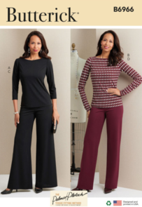 Butterick Sewing Pattern Misses' Knit Tops and Pants B6966