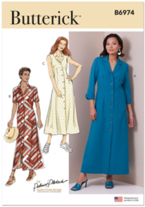 Butterick Sewing Pattern Misses' Shirt Dress with Sleeve Variations B6974