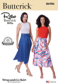 Butterick Sewing Pattern 1970s Misses' Skirt B6986