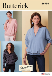 Butterick Sewing Pattern Misses' Knit Tops by Palmer/Pletsch B6996