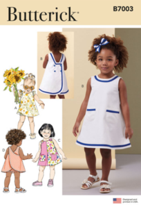 Butterick Sewing Pattern Toddlers' Dresses and Panties B7003