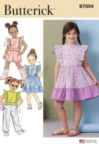 Butterick Sewing Pattern Children’s Dresses, Top, Shorts and Trousers B7004