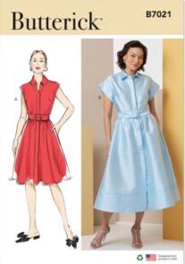 Butterick Sewing Pattern Misses' Dress with Belt, Sleeve and Length Variations B7021