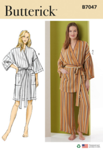 Butterick Sewing Pattern Misses' Robe in Two Lengths and Pants B7047
