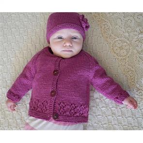 Lisa F Baby Cakes BC66 Harriet Cardi and Hat - Knitting Pattern / Kit