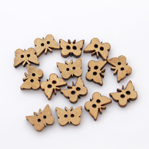 Trendy Trims Italian Wooden Butterfly 2 Hole Button