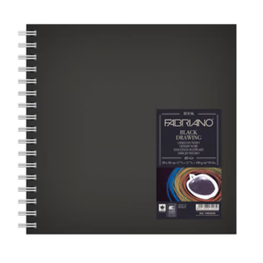 Fabriano Black Drawing Book - Square 190gsm 40sheets