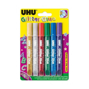 UHU Glitter Glue - 6 x 10ml - Original