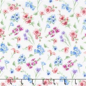 Blank Quilting  Small Floral White