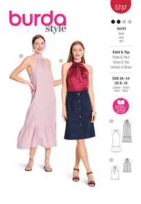 Burda Sewing Pattern 5737 Misses' Dress & T-Shirt