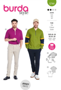 Burda Sewing Pattern 5744 Men's Sweatshirt & T-Shirt