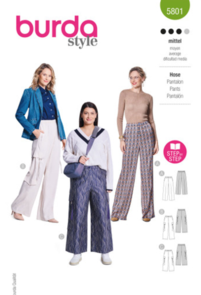 Burda Style Sewing Pattern 5801 Misses' Trouser Pants