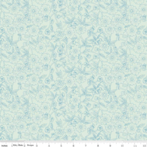 Riley Blake Sewing Seeds III Porcelain Petals Aqua
