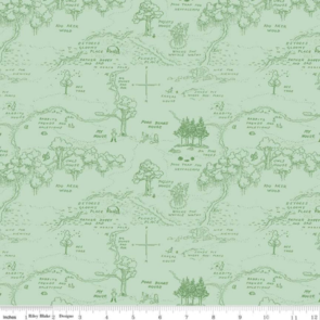 Riley Blake Winnie The Pooh - Map Green