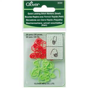 Clover Quick Locking Stitch Markers Small 20/Pkg