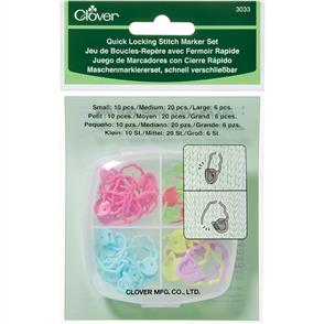 Clover Quick Locking Stitch Marker Set 36/Pkg