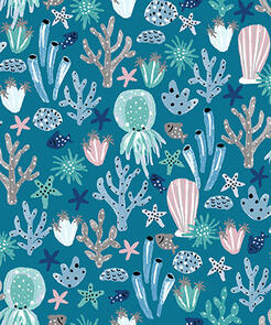 Cotton & Steel Kaikoura /Calli And Co. Under The Sea - Azure