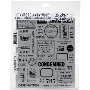 Stampers Anonymous Tim Holtz - Cling Stamps 7"X8.5" - Field Notes
