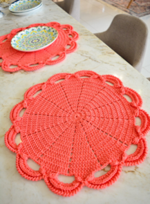 Circulo Crochet Pattern/Kit - Coral Placemats