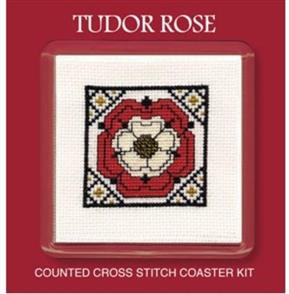 Textile Heritage  Cross Stitch Kit Coaster - Tudor Rose