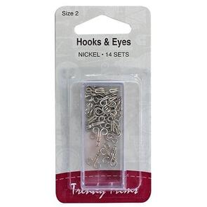 Trendy Trims Hooks & Eyes Nickel 14/Pkg