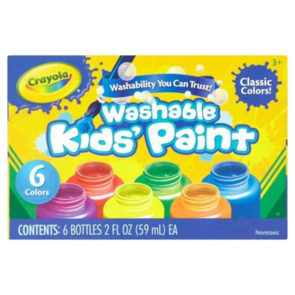 Crayola Washable Kids Paint Pots Classic Colours 6Pk
