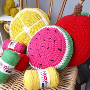 Hoooked Crochet Pattern Fruity Cushions RibbonXL