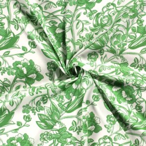 Nooteboom Viscose Poplin - Floral Print #19040 - Colour 25 - Green